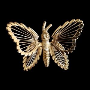 Gold Butterfly Brooch